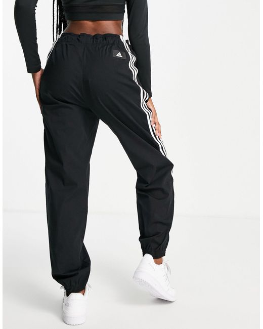 adidas Originals Adidas Sportswear Woven Track Pants With Three Stripes in  Black | Lyst