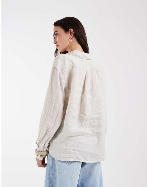 Gap White Relaxed Fit Linen Mix Shirt
