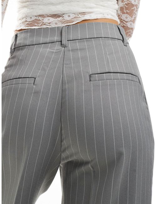 Monki Gray High Waist Tailored Pants