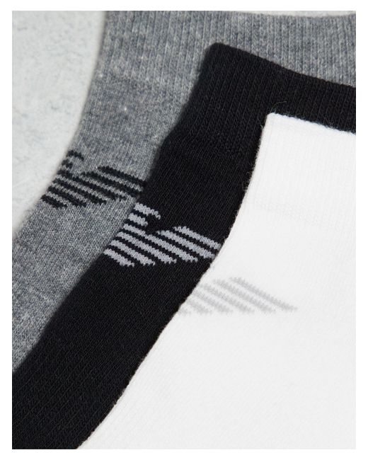 Emporio Armani White Boywear 3 Pack Ankle Socks for men