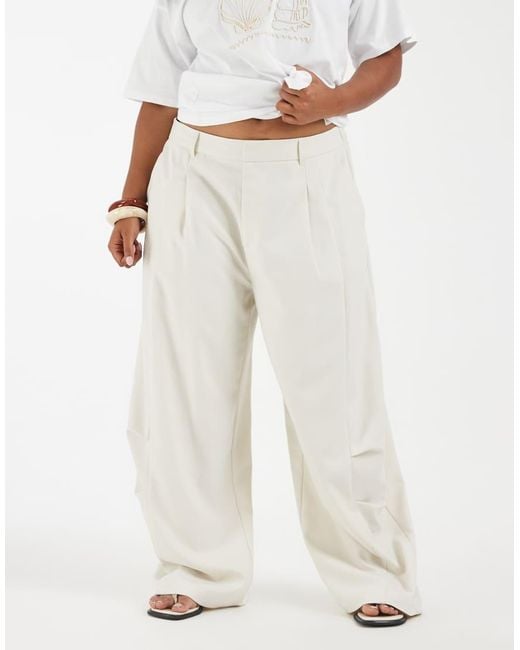 ASOS White Curve Tailored Utility Barrel Pants