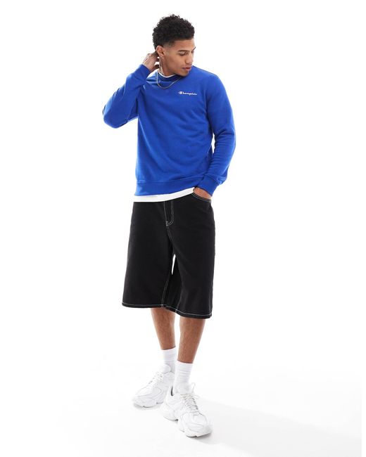 Champion Sweater Met Klein Logo Links Op in het Blauw voor heren Lyst NL