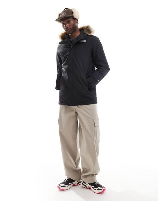 The North Face Blue Zaneck Faux Fur Hooded Parka for men