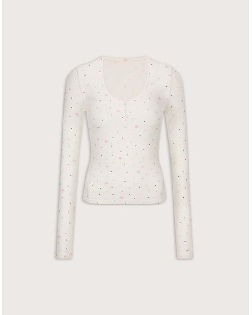 Tala Natural Soft Lounge Sweetheart Long Sleeve Pyjama Top