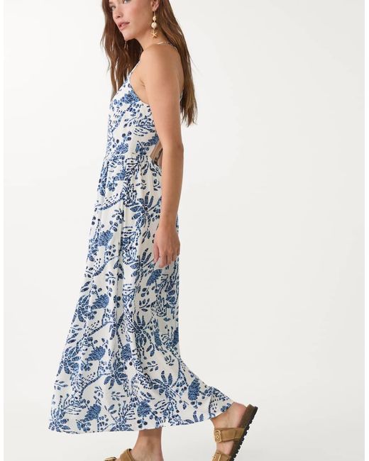 Stradivarius Blue Open Back Midi Dress
