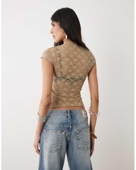 Motel Blue Jiwon Keyhole Lace Top