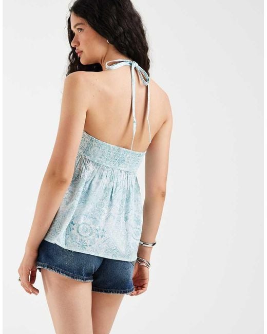 Hollister Blue Halterneck Babydoll Cami
