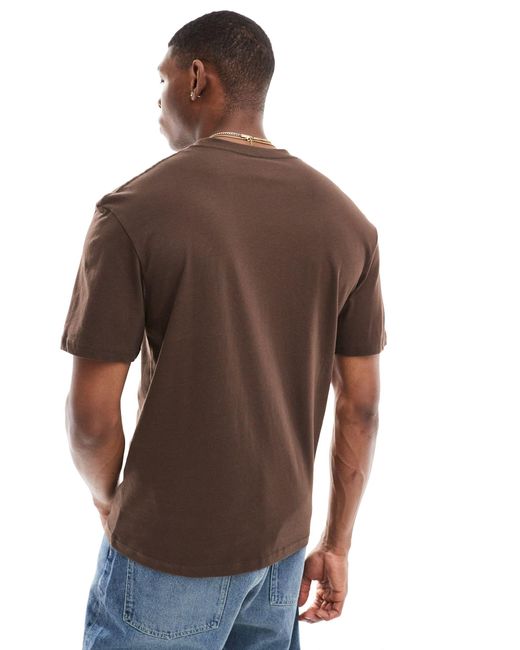 Jack & Jones Brown Oversized T-shirt With Originals Logo for men