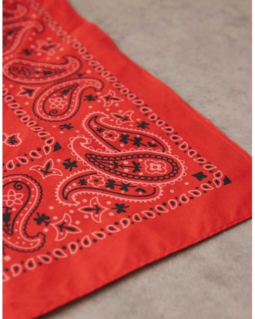 ASOS Bandana Met Paisley Motief in het Red voor heren