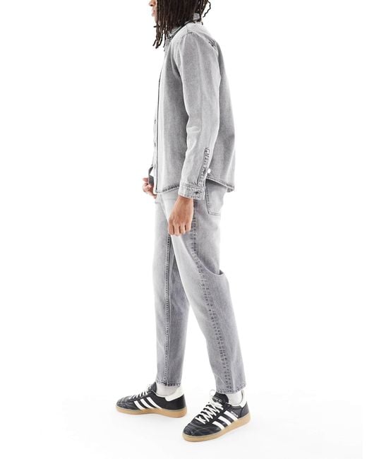 ASOS Gray Tapered Fit Jeans for men