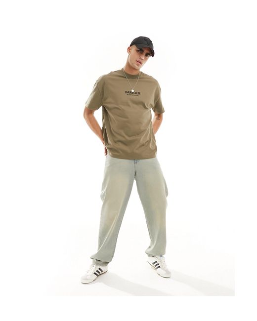 Formula - t-shirt oversize kaki di Barbour in Green da Uomo