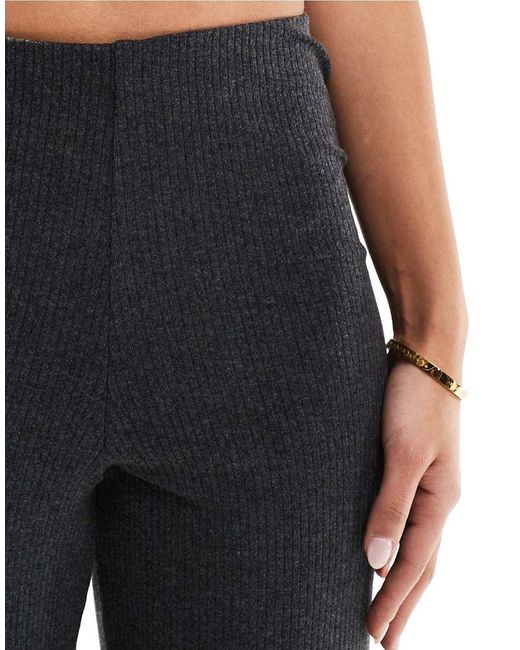 Brave Soul Geribbelde Broek Met Wijde Pijpen in het Black