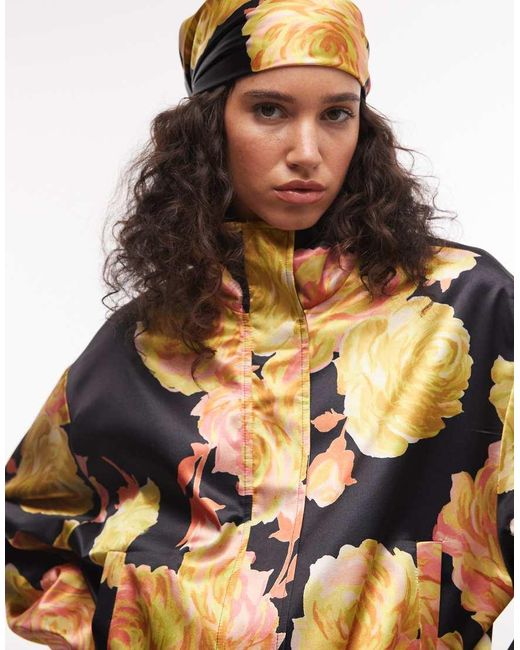 ASOS Multicolor Oversized Satin Track Jacket