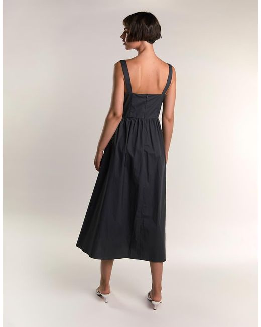 Glamorous Black Tie Front Midi Dress