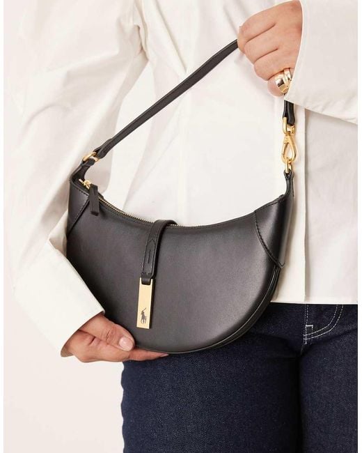 Polo Ralph Lauren White Id Mini 100% Leather Shoulder Bag