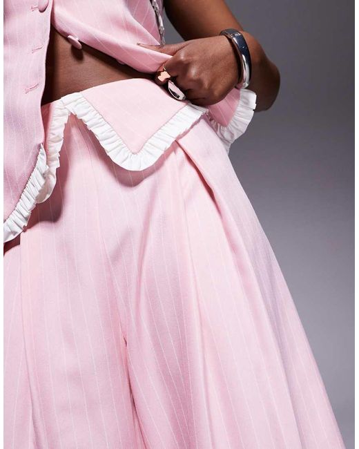Pantalones De Sastre Rosas A Rayas De (Parte De Un Conjunto) ASOS de color Pink