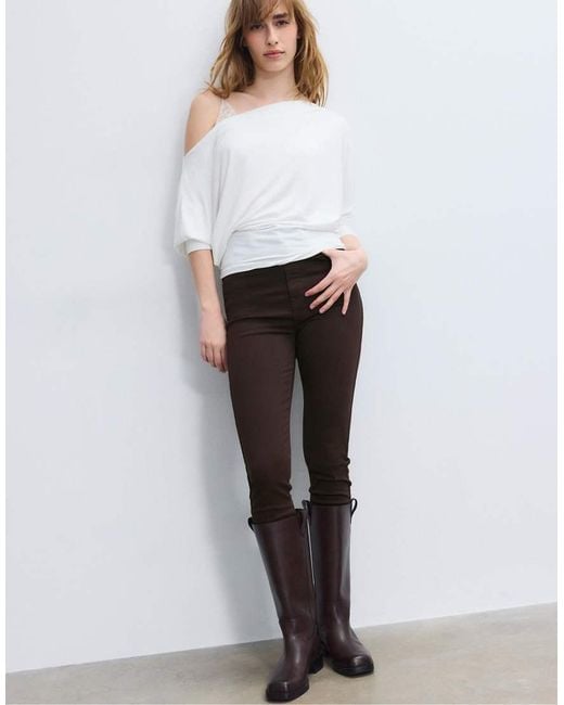 Stradivarius White Super High-waist