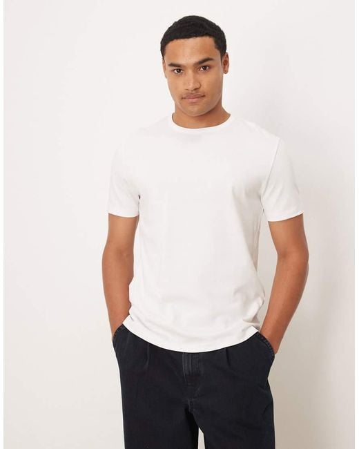 ARKET White Pure Cotton Heavyweight Slim Fit T-shirt for men