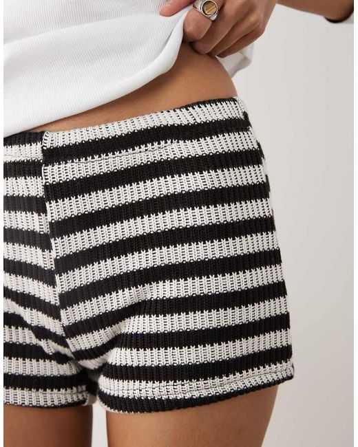 Motel Natural Nikaya Knit Stripe Shorts
