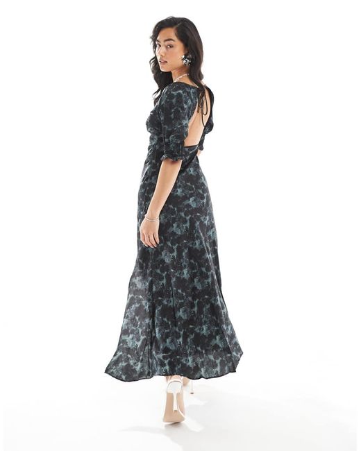 Glamorous Blue Open Maxi Tea Dress