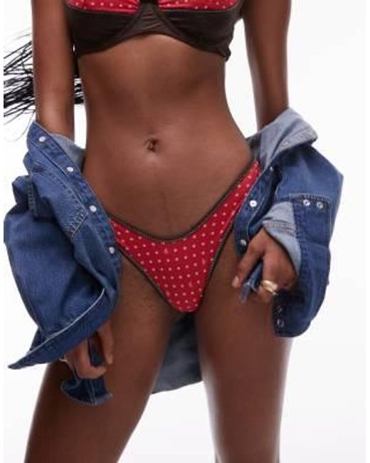 Frankie's Bikinis Orange X bella hadid – gepunktete bikinihose