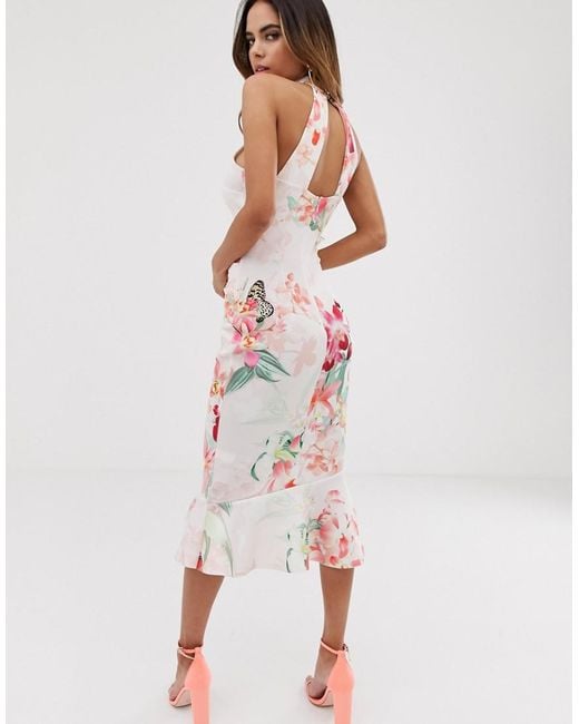 frill neck gown