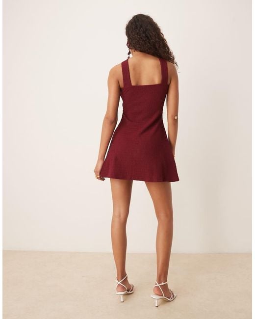ASOS Textured Halter Cut Out Mini Dress With Hardware Detail