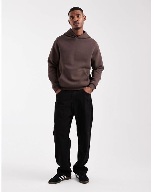 ASOS – basic-kapuzenpullover in Brown für Herren