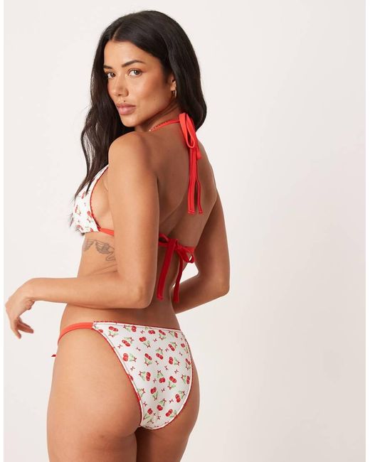 Peek & Beau Brown Cherry Print Bikini Bottom