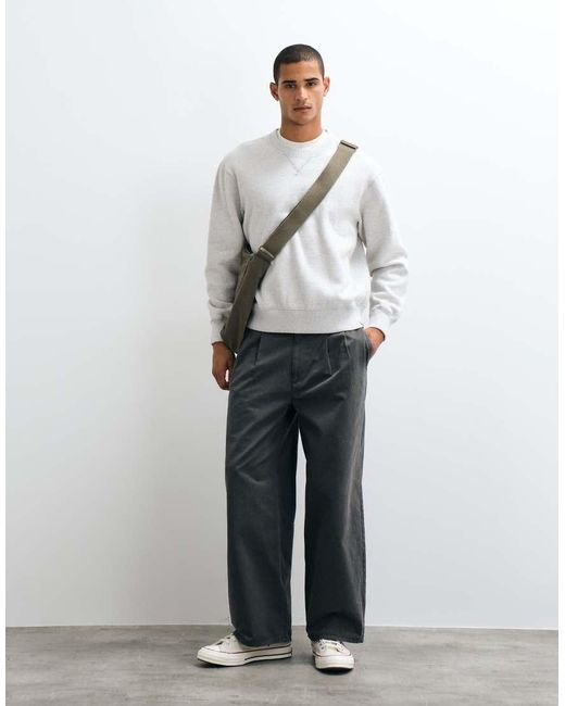 Abercrombie & Fitch Gray Essential Crew Neck Sweatshirt for men