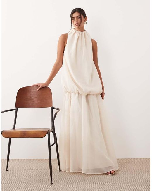 ARRANGE Natural Organza Midi Dress