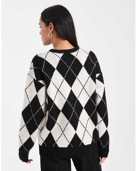 4th & Reckless Black Wool Blend Crew Neck Oversized Sweater