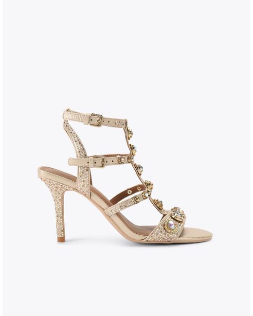 Kurt Geiger Metallic Octavia Gladiator Sandal Heeled Sandals
