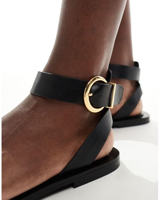 Mango Brown Sandal With Buckle Detail