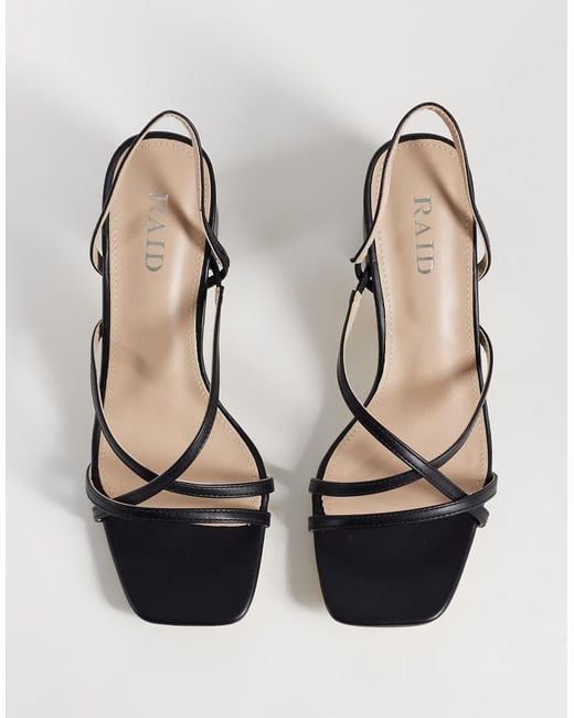 Raid Metallic Aspyn Strappy Heeled Block Sandals