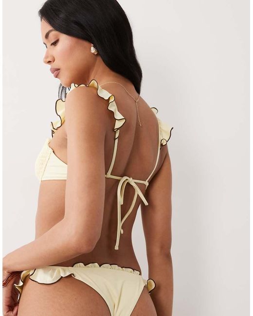 Wild Lovers Yellow Zesty Underwire Bikini Top With Ruffle Strap
