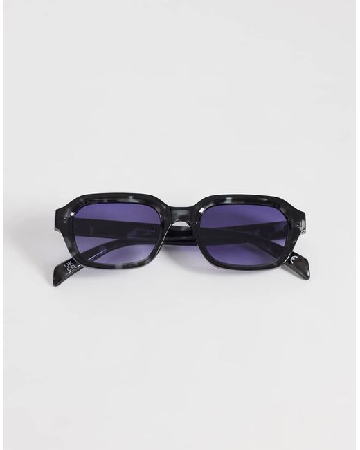 ASOS Blue Slim Square Sunglasses for men
