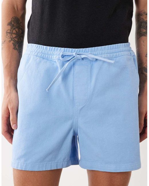 ASOS Blue Shorter Length Wide Elasticated Shorts for men