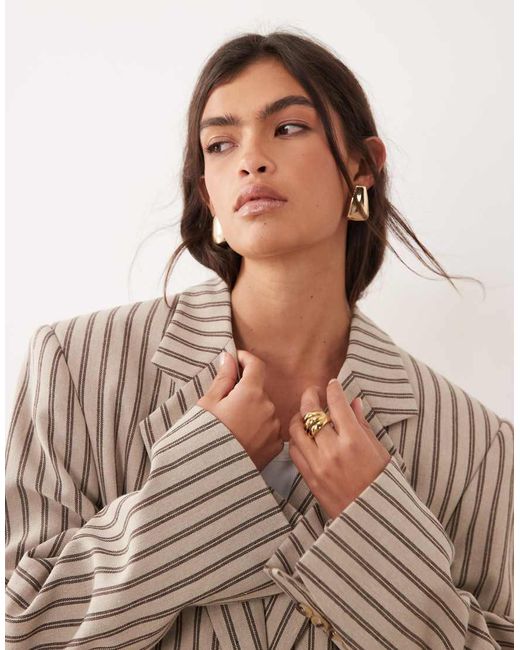 ARRANGE Brown Oversized Single Breasted Blazer