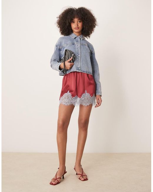 Jdy Blue Lightweight Cropped Denim Jacket With Studs