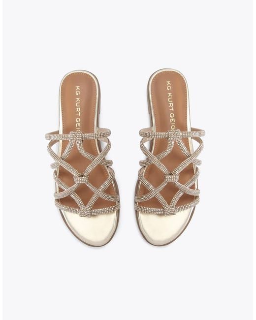 KG by Kurt Geiger White Perla Flat Sandals
