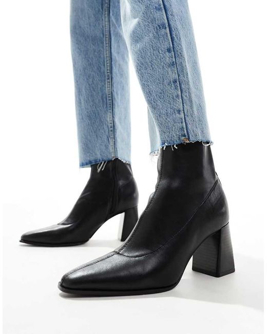 Stradivarius Blue Heeled Ankle Boot