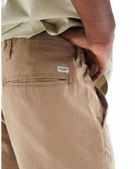 Jack & Jones Natural Linen Mix Short for men