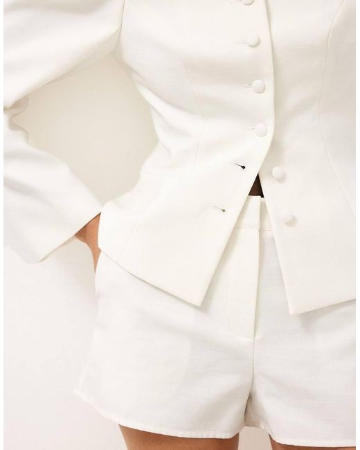 NA-KD Natural X Audrey Afonso Button Detail Blazer Jacket