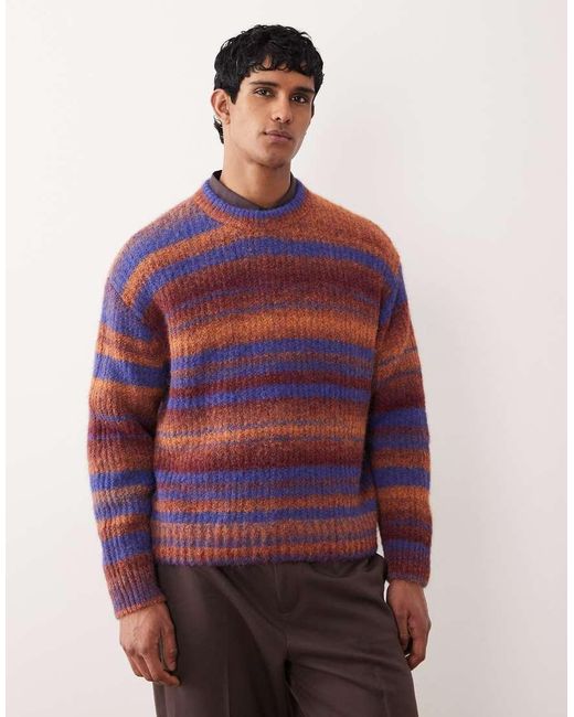 Weekday Red Spacedye Knitted Jumper for men