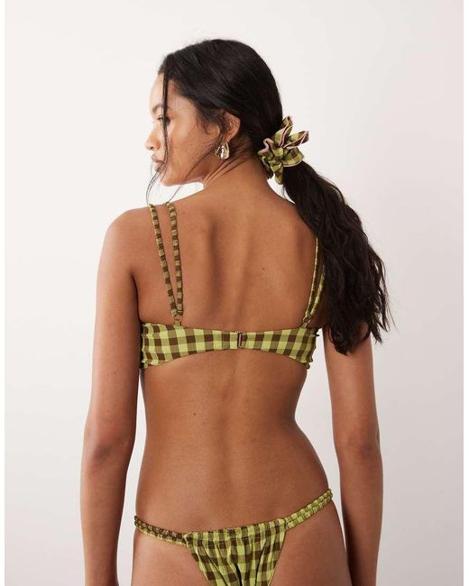 Wild Lovers Multicolor Cabana Knot Front Bikini Top