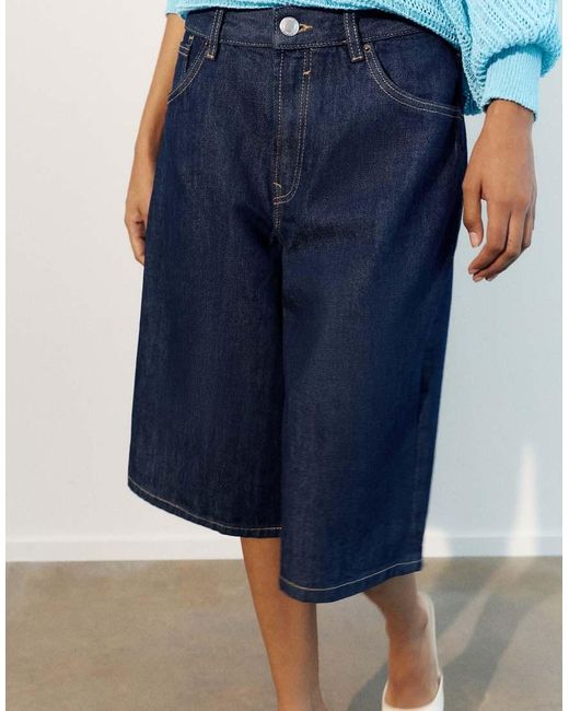 Pull&Bear Blue Low-Rise Jorts