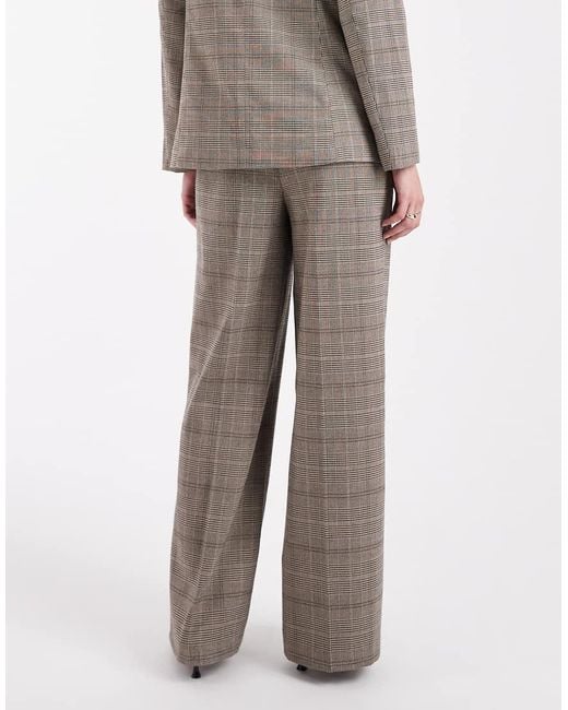 New Look Brown Co-Ord Check Wide Leg Trousers