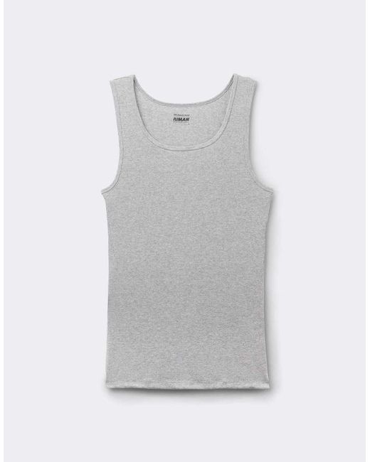 Intimissimi Gray Ribbed Cotton Vest Top for men