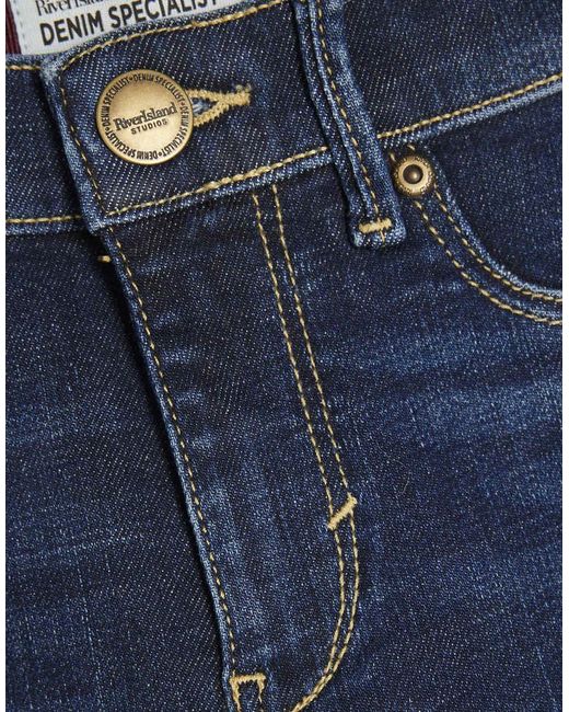 River Island Blue Mid Rise Molly Skinny Jeans
